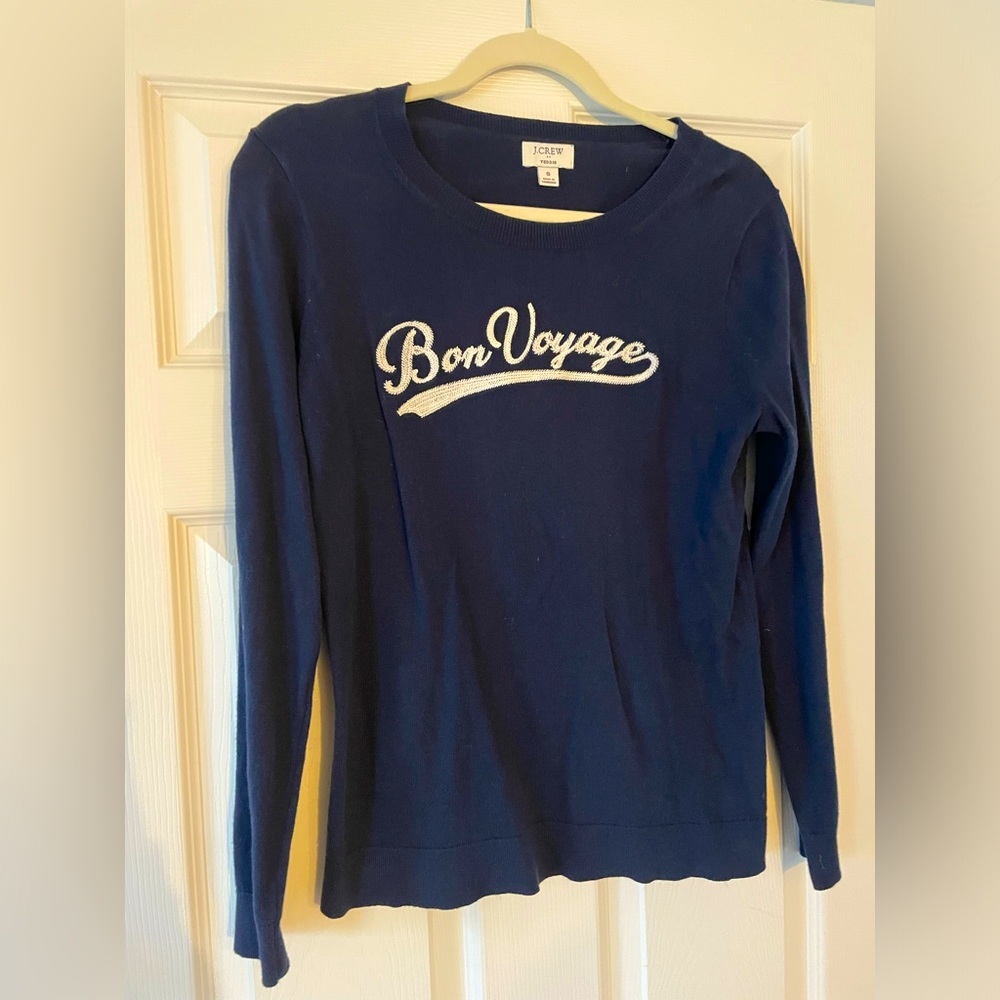 Jcrew embroidered, light weight sweater, size small.